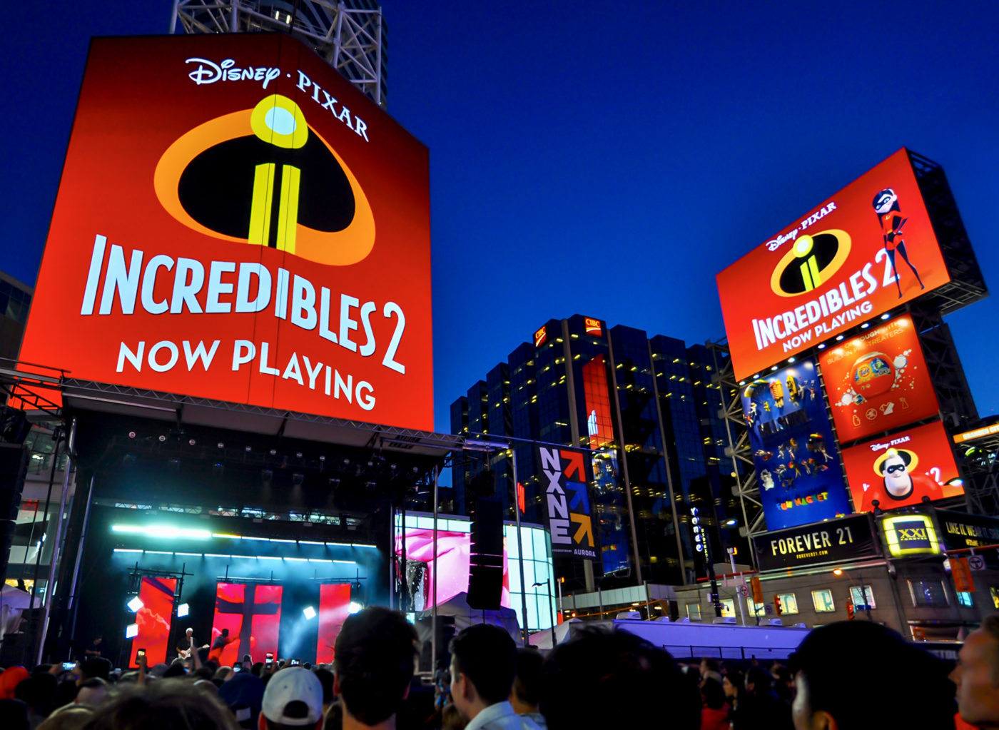 Disney - Pixar - Incredibles 2 - Yonge-Dundas Square Domination - CF TEC Tower + AOB Media Tower (Toronto, Ontario)
